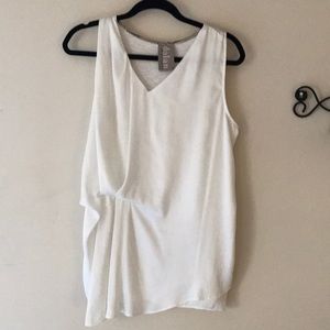 Anthropologie sleeveless satin and cotton top.